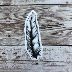 Black and White Feather - Vinyl Sticker